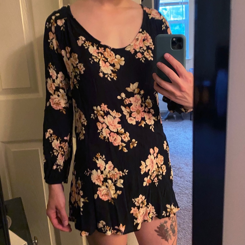 Floral Dress with Back Cutout, Small